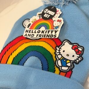 Hello Kitty Blue Hat with Rainbow Design